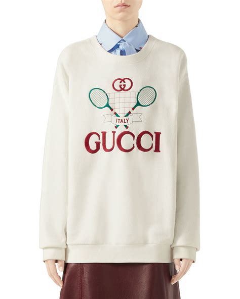 gucci italy tennis sweatshirt mens|Gucci oversized sweatshirt.